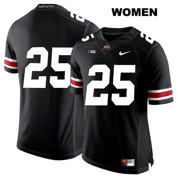 Ohio State Buckeyes Women's Mike Weber #25 White Number Black Authentic Nike No Name College NCAA Stitched Football Jersey HJ19L64CO